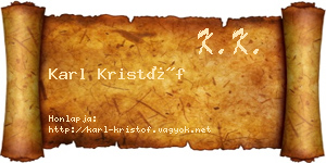 Karl Kristóf névjegykártya