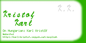 kristof karl business card